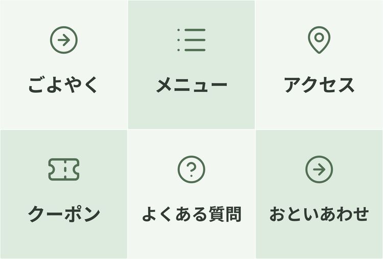 リッチメニューのテーマ「フラット」の例