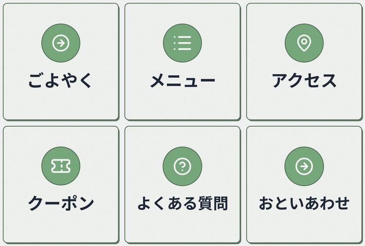 リッチメニューのテーマ「ポップ」の例
